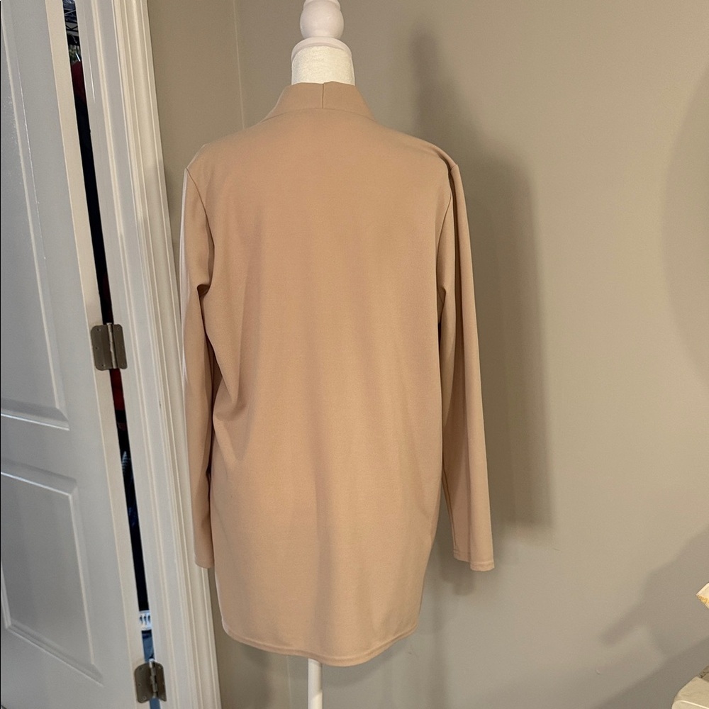 Women's Tan Open-Front Jacket - Picture 2 of 2